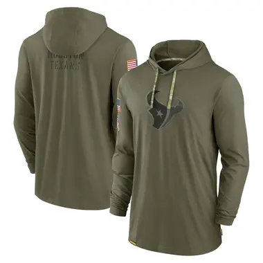 Men's Nike Houston Texans 2022 Salute to Service Tonal Pullover Hoodie - Olive