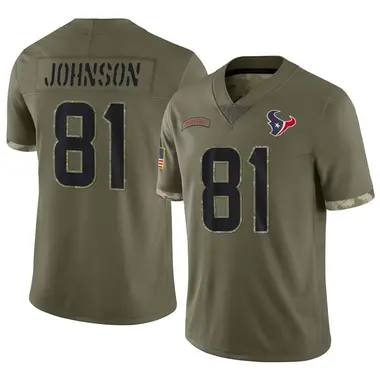 Men's Nike Houston Texans Andre Johnson 2022 Salute To Service Jersey - Olive Limited