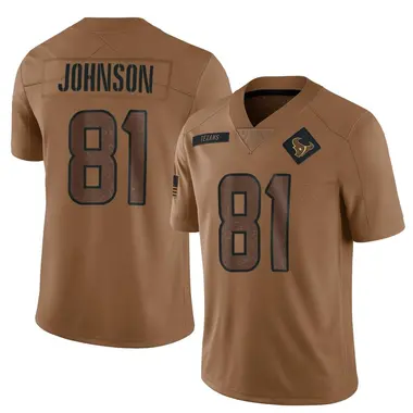 Men's Nike Houston Texans Andre Johnson 2023 Salute To Service Jersey - Brown Limited