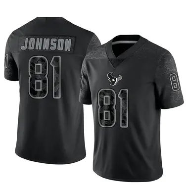 Men's Nike Houston Texans Andre Johnson Reflective Jersey - Black Limited