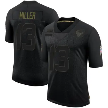 Men's Nike Houston Texans Braxton Miller 2020 Salute To Service Jersey - Black Limited