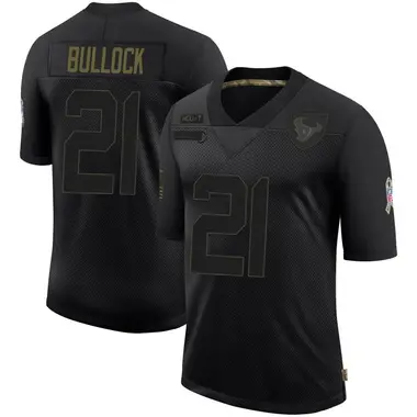 Men's Nike Houston Texans Calen Bullock 2020 Salute To Service Jersey - Black Limited