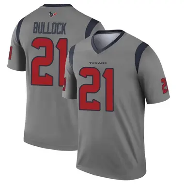 Men's Nike Houston Texans Calen Bullock Inverted Jersey - Gray Legend