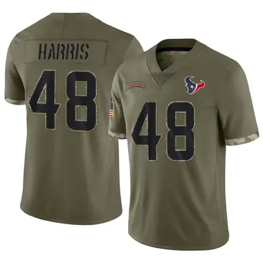 Men's Nike Houston Texans Christian Harris 2022 Salute To Service Jersey - Olive Limited