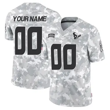 Men's Nike Houston Texans Custom 2024 Salute to Service Jersey - Arctic Camo Limited