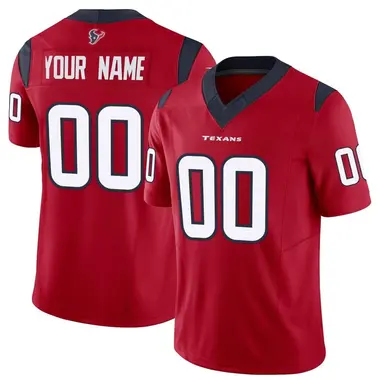 Men's Nike Houston Texans Custom Vapor F.U.S.E. Jersey - Red Limited