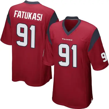 Men's Nike Houston Texans Folorunso Fatukasi Alternate Jersey - Red Game