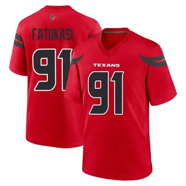 Men's Nike Houston Texans Folorunso Fatukasi Alternate Jersey - Red Game