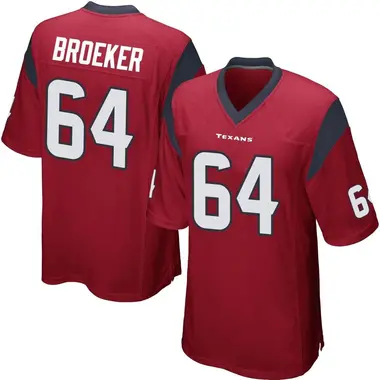 Men's Nike Houston Texans Nick Broeker Alternate Jersey - Red Game