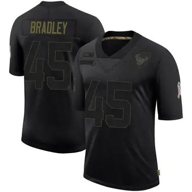 Men's Nike Houston Texans Shaun Bradley 2020 Salute To Service Jersey - Black Limited