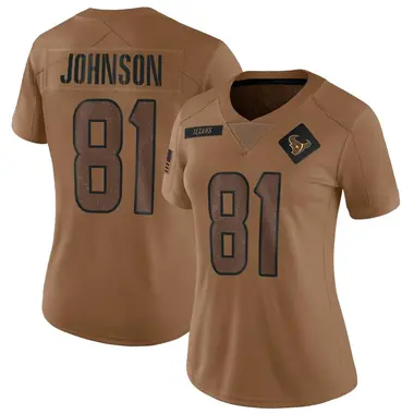 Women's Nike Houston Texans Andre Johnson 2023 Salute To Service Jersey - Brown Limited