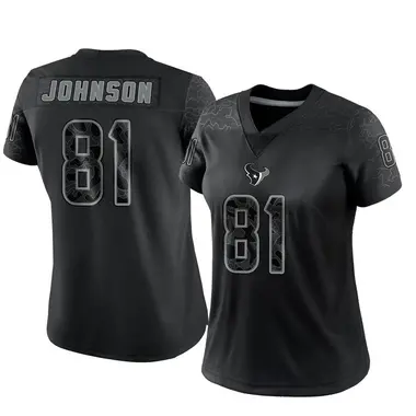 Women's Nike Houston Texans Andre Johnson Reflective Jersey - Black Limited