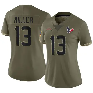 Women's Nike Houston Texans Braxton Miller 2022 Salute To Service Jersey - Olive Limited