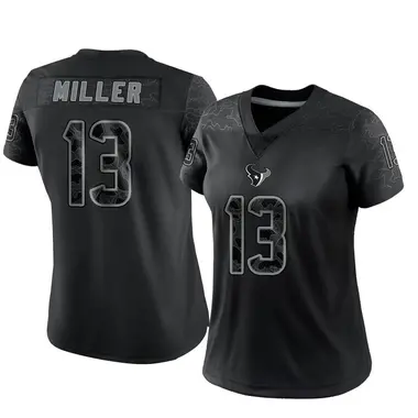 Women's Nike Houston Texans Braxton Miller Reflective Jersey - Black Limited