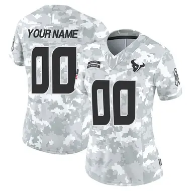 Women's Nike Houston Texans Custom 2024 Salute to Service Jersey - Arctic Camo Limited