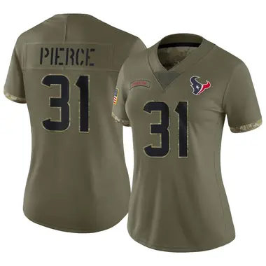 Women's Nike Houston Texans Dameon Pierce 2022 Salute To Service Jersey - Olive Limited