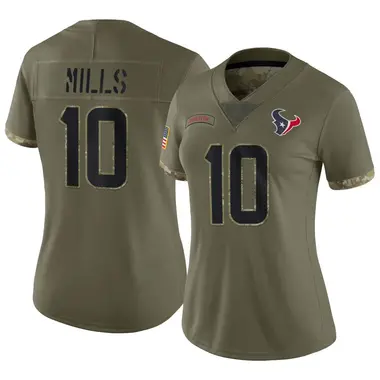 Women's Nike Houston Texans Davis Mills 2022 Salute To Service Jersey - Olive Limited