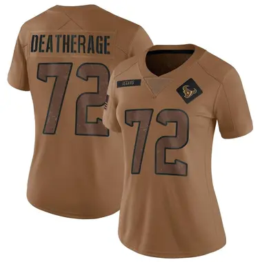 Women's Nike Houston Texans Dylan Deatherage 2023 Salute To Service Jersey - Brown Limited