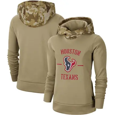 Women's Nike Houston Texans Khaki 2019 Salute to Service Therma Pullover Hoodie -