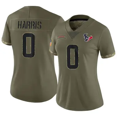 Women's Nike Houston Texans Marcell Harris 2022 Salute To Service Jersey - Olive Limited