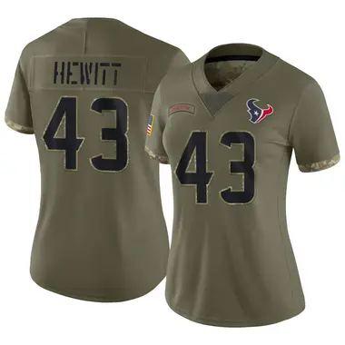 Women's Nike Houston Texans Neville Hewitt 2022 Salute To Service Jersey - Olive Limited