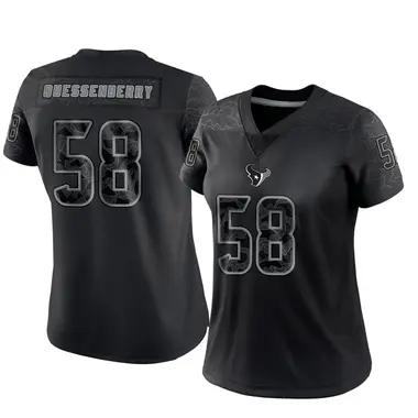 Women's Nike Houston Texans Scott Quessenberry Reflective Jersey - Black Limited