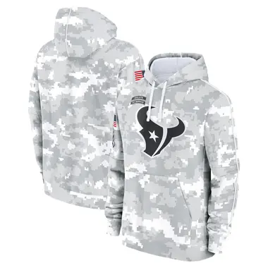 Youth Nike Houston Texans 2024 Salute To Service Pullover Hoodie - White/Gray