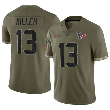 Youth Nike Houston Texans Braxton Miller 2022 Salute To Service Jersey - Olive Limited